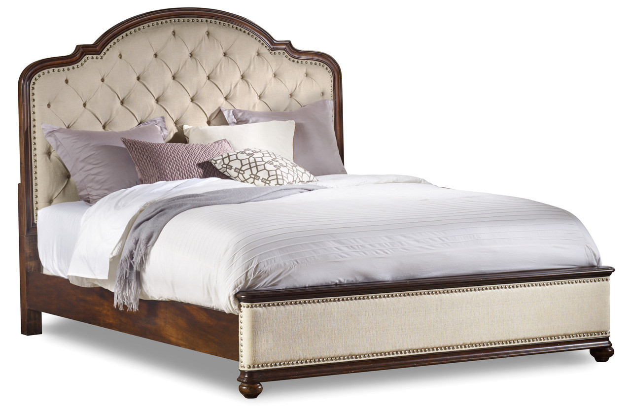 Leesburg Beige King Upholstered Panel Bed | 1stopbedrooms