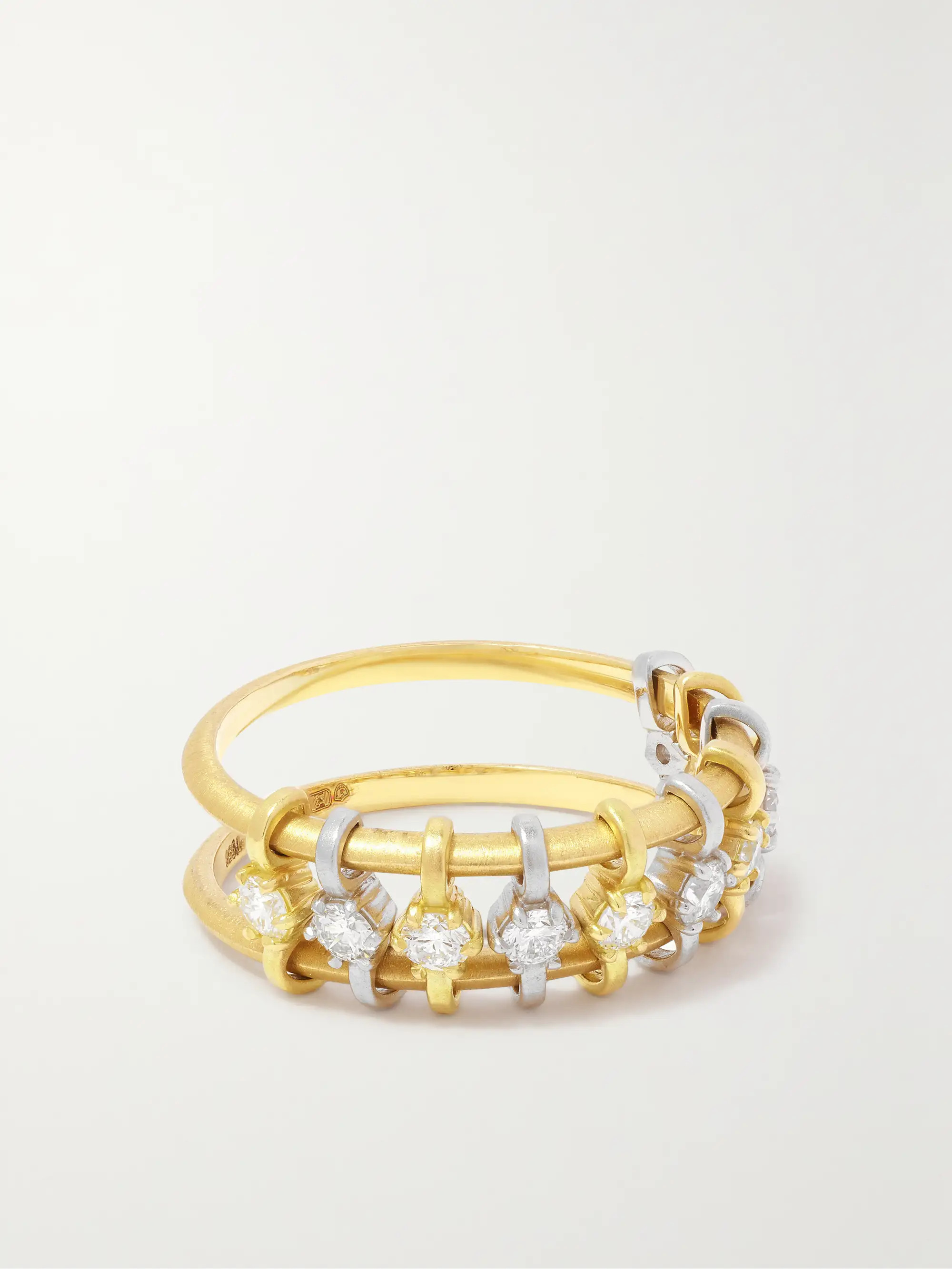 Penelope 18-karat gold and platinum diamond ring | NET-A-PORTER (US)
