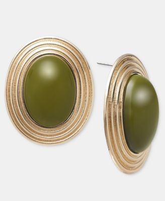 I.n.c. International Concepts Cushioned Stone Bold Stud Earrings, Macy's Exclusive - Green | Macy's