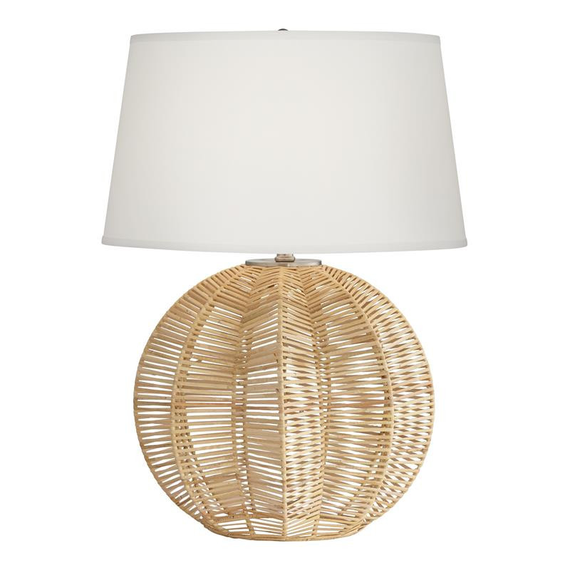 Pacific Coast Lighting Boca 28" Rattan Table Lamp with Ball in Natural | Homesquare