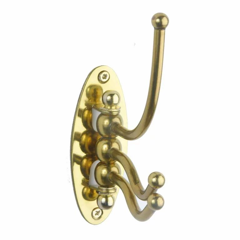 Renovators Supply Swivel Triple Hooks Antique Brass Polished Cast Brass Three Foldable Metal Arm ... | Walmart (US)