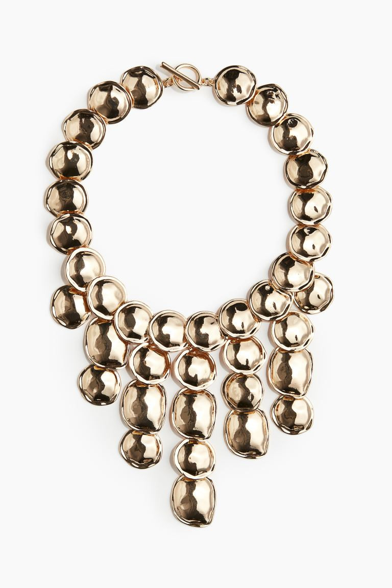 Short Metal-Disc Necklace - Gold-colored - Ladies | H&M US | H&M (US + CA)