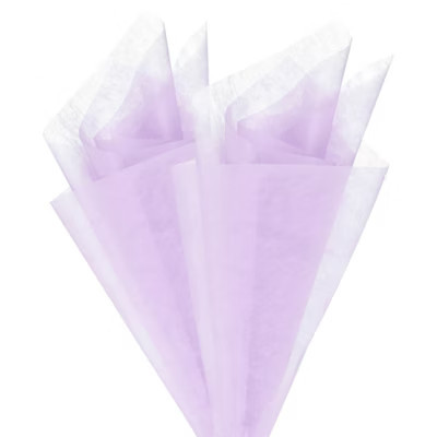 Unique Bargains Cotton Floral Translucent Gift Wrap Paper 20 Pcs Light Purple | Target