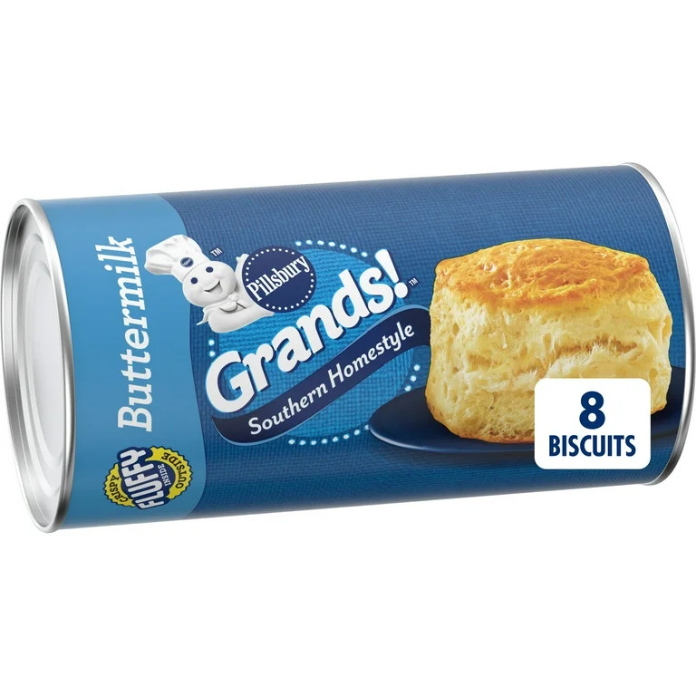 Pillsbury Grands! Southern Homestyle Buttermilk Refrigerated Biscuit Dough, 8 Big Biscuits | Walmart (US)