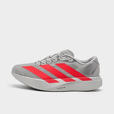adidas Men's Adizero EVO SL Running Shoes in Silver Metallic/Lucid Red/Iron Metallic Size: 13.0 | Finish Line (US)