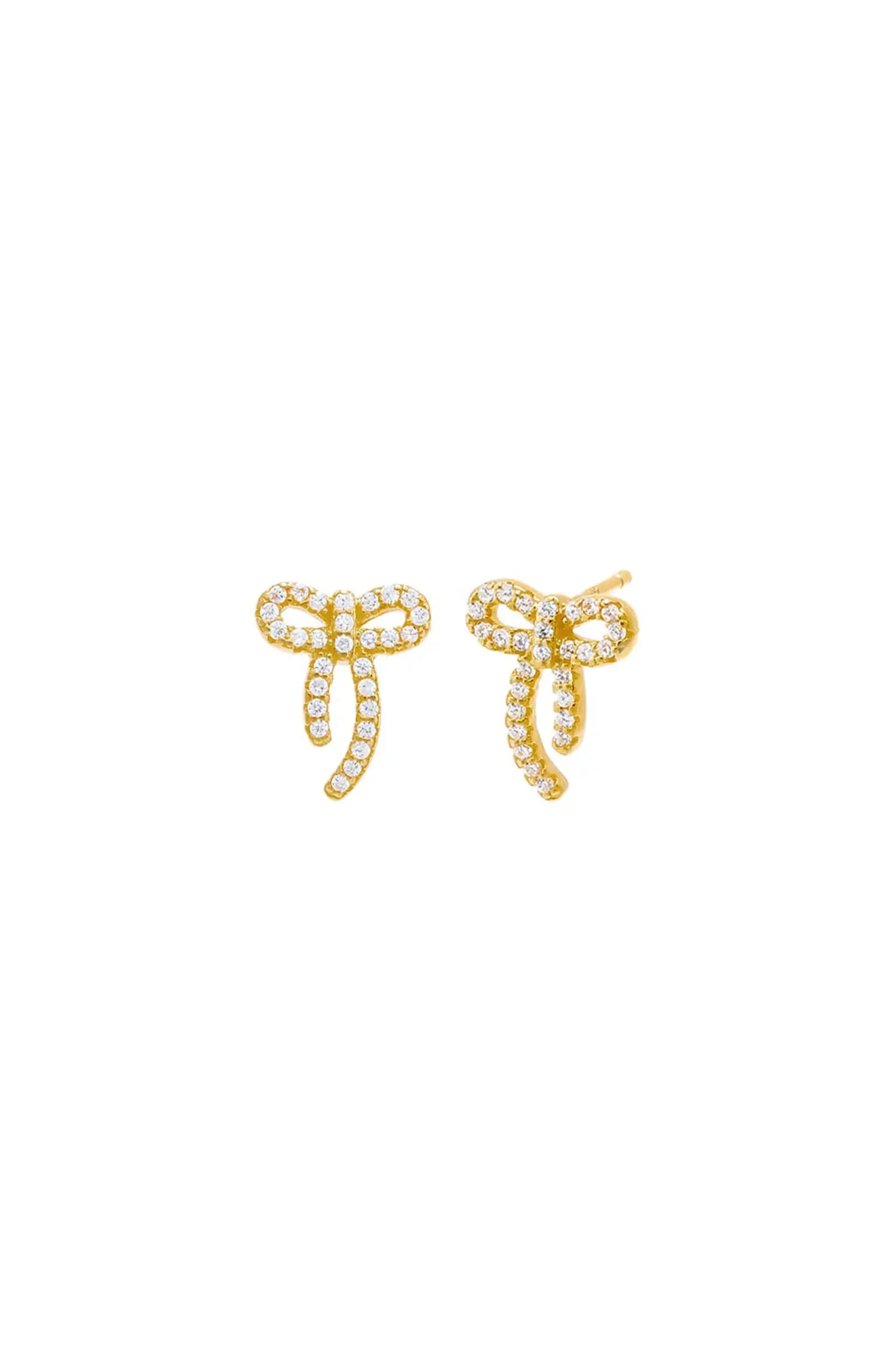 Petite Pave Bow Tie Stud Earring | Nordstrom