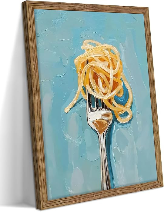 Framed Kitchen Wall Art, Vintage Spaghetti Canvas Wall Decor, Rustic Farmhouse Still Life Oil Pai... | Amazon (US)