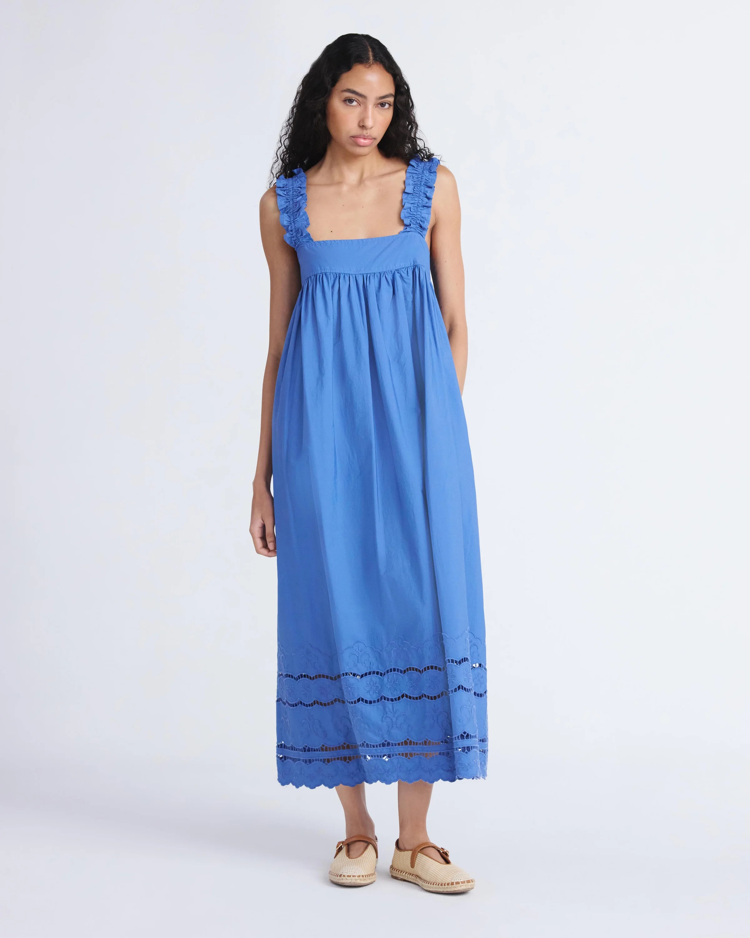 Free Assembly Women's and Women's Plus Sleeveless Cotton Eyelet Maxi Dress, Sizes XS-4X | Walmart (US)