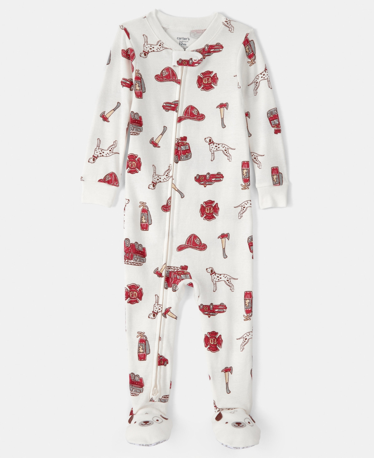 Carter's Baby Boys' Firetruck Snug Fit One-Piece Pajama - White | Macy's