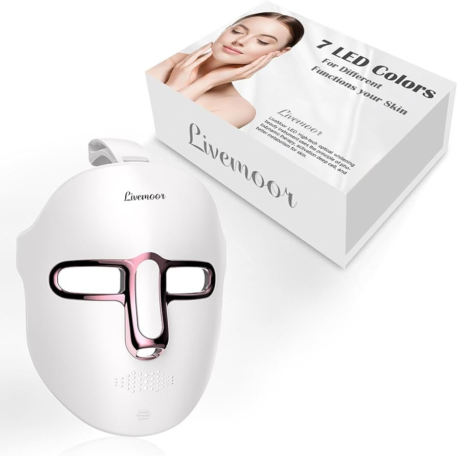 Led Face Mask Light Therapy, Red Light Therapy for Face, 7 Color Led Light Therapy | Amazon (US)