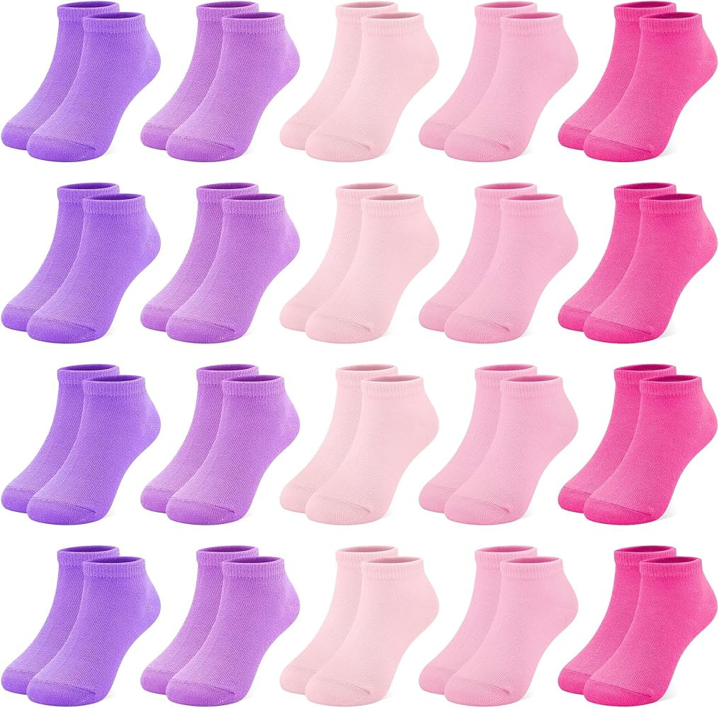 Toddler Girls Socks, 20 Pairs Ankle Low Cut Short Soft Socks for Girls Kids Children Aged 1-13 | Amazon (US)