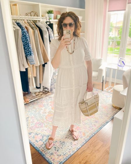 The perfect white summer dress does exist! This one has sleeves, length and is lined and is currently on major sale! Paired it with some vintage beads given to me by my grandmother.

White dress, summer dress, sandals

#LTKmodest #LTKsummer #LTKmidsize