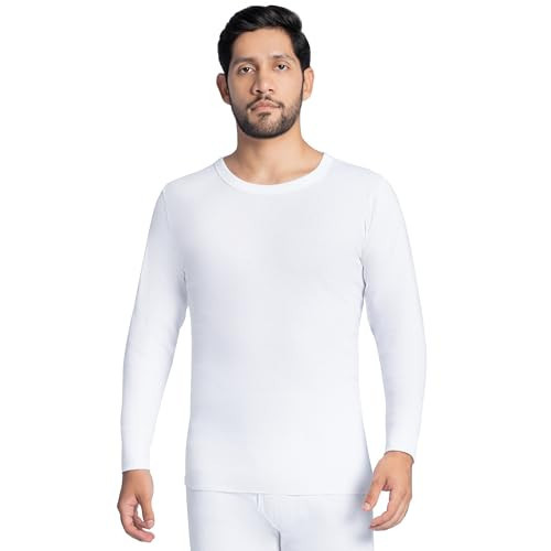 Indera Men's Cotton Rib Knit Thermals Underwear Crew Top, White, Small | Amazon (US)