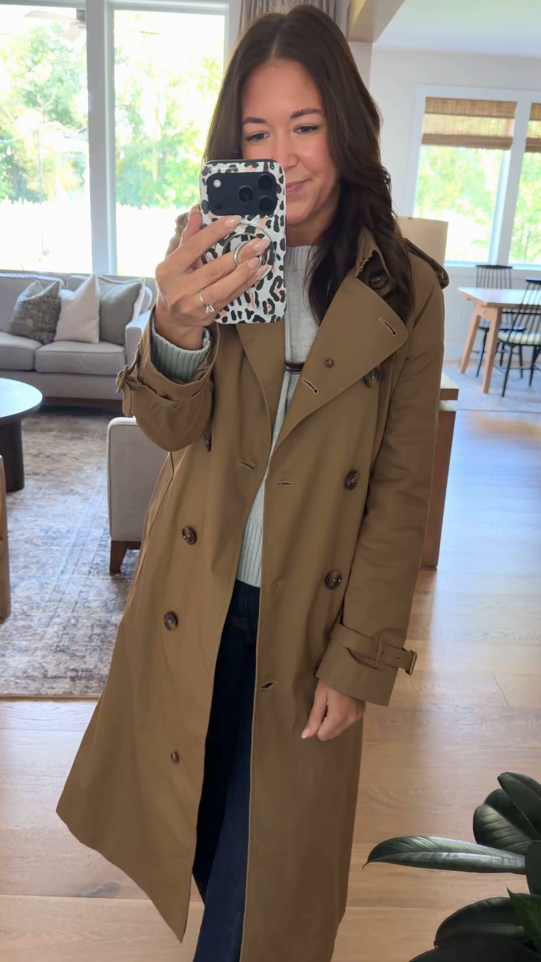 A trench coat will forever be one of my favorite ways to make a basic outfit look 10x more expensive. 🤎 Throw it over jeans + a sweater and suddenly you look like you tried. 😂 Classic, easy and never going out of style. 
#QuincePartner @quince @Shop.LTK  #liketkit liketk.it/xx