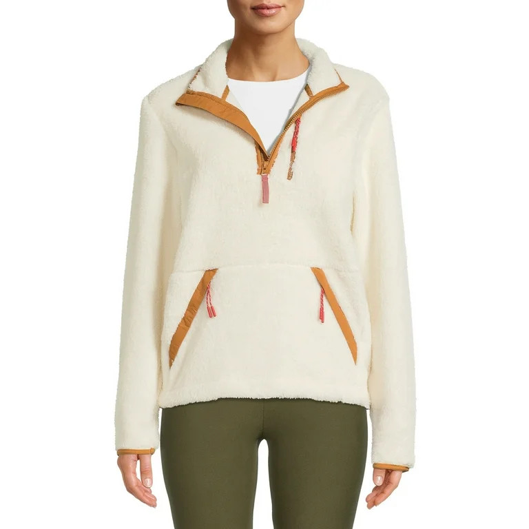 Swiss Tech Women’s and Plus Faux Sherpa Quarter-Zip Jacket - Walmart.com | Walmart (US)