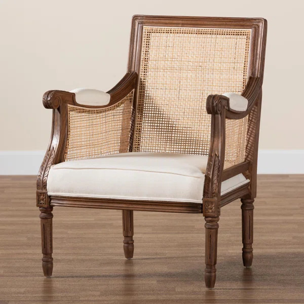 Cantlon 26.4'' Rattan and Bayur Wood Wide Armchair | Wayfair North America
