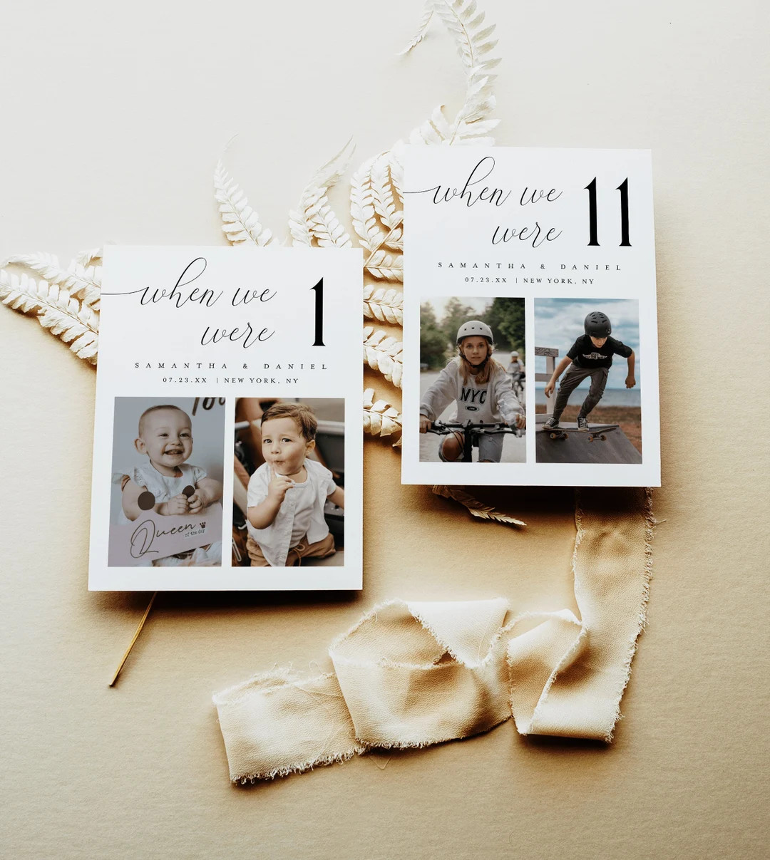 Photo Table Numbers Wedding, Minimalist Table Numbers Template, When We Were Age Table Numbers, C... | Etsy (US)