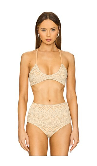 x REVOLVE x free-est Crochet Misty Crop Top in Sand | Revolve Clothing (Global)