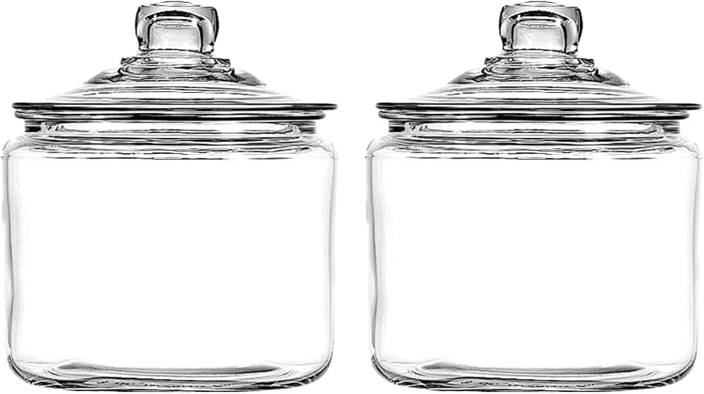Anchor Hocking Heritage Hill 3 Quart Glass Jar with Lid, Set of 2 | Amazon (US)