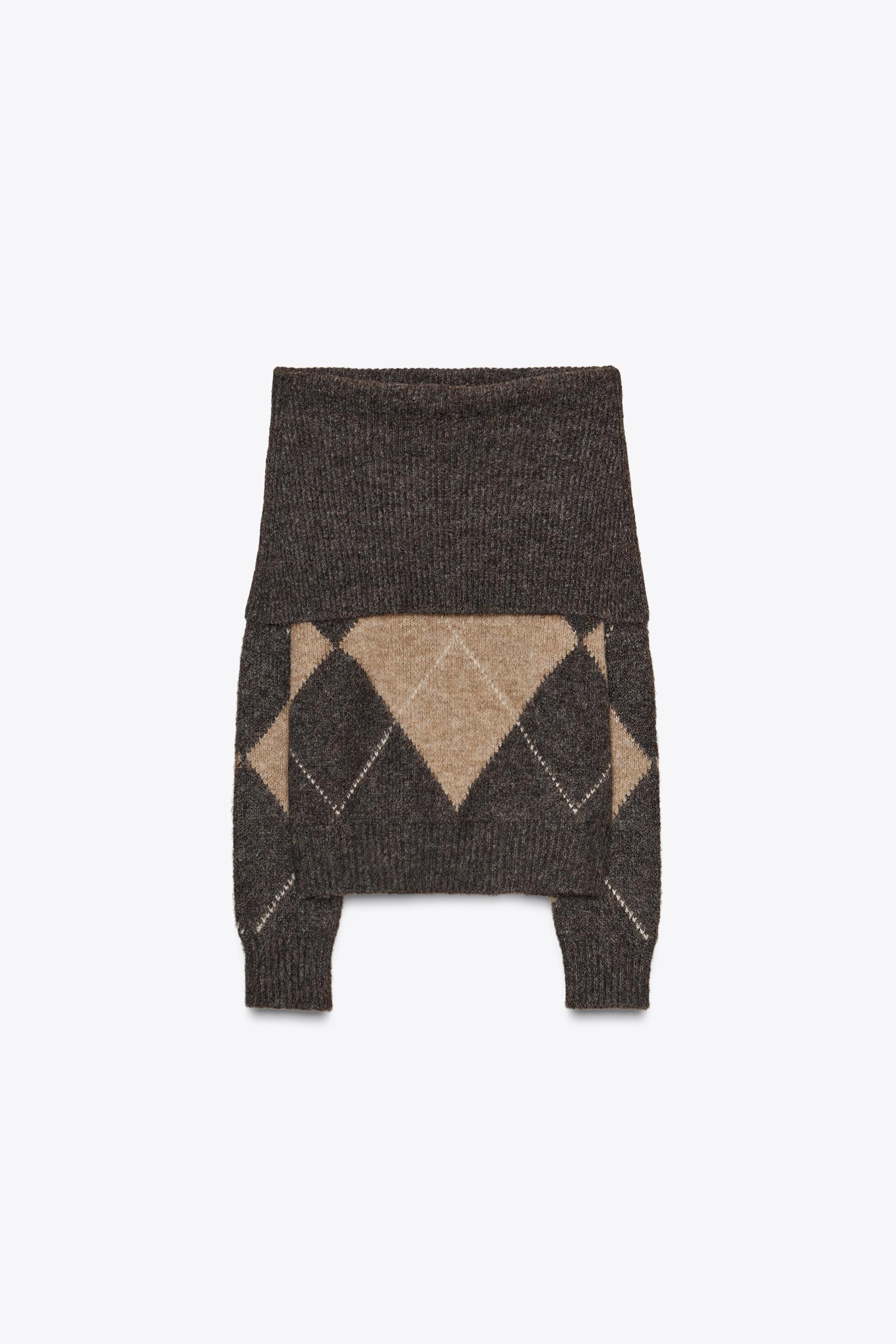 DIAMOND PATTERN STRAPLESS KNIT SWEATER | Zara UK