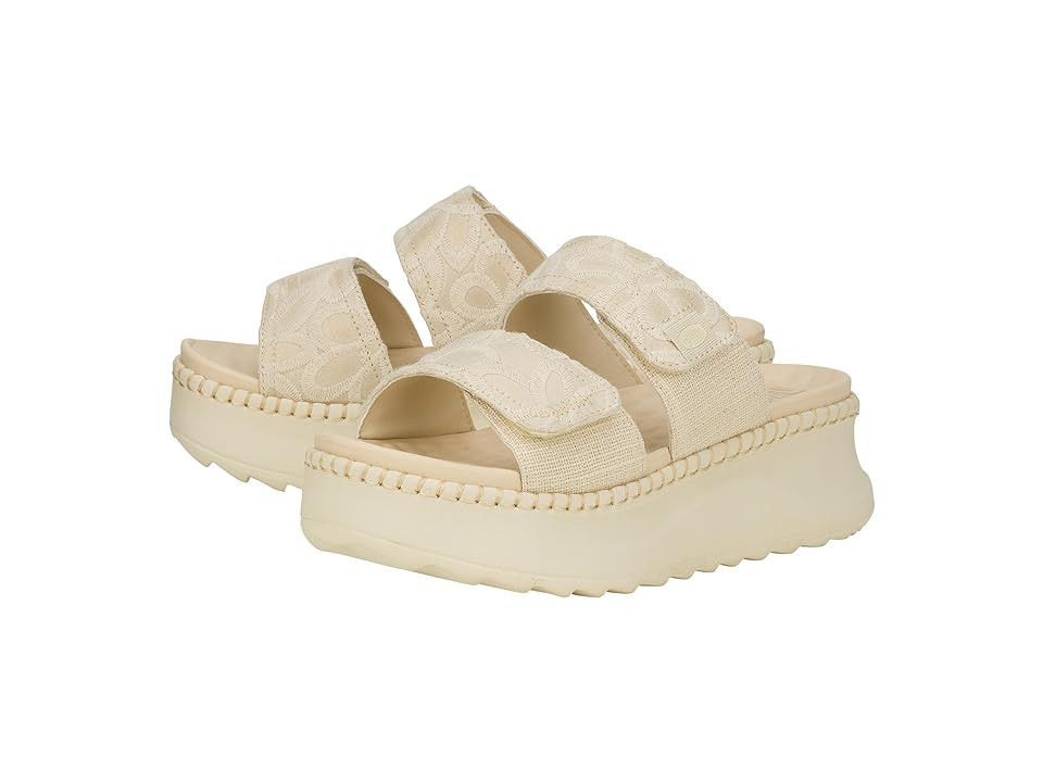 Hey Dude Delray Slide Whipstitch Women's Shoes Natural White : 12 M, Synthetic | Zappos