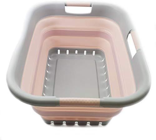 SAMMART 41L Collapsible Plastic Laundry Basket - Foldable Pop Up Storage Container/Organizer - Po... | Amazon (US)
