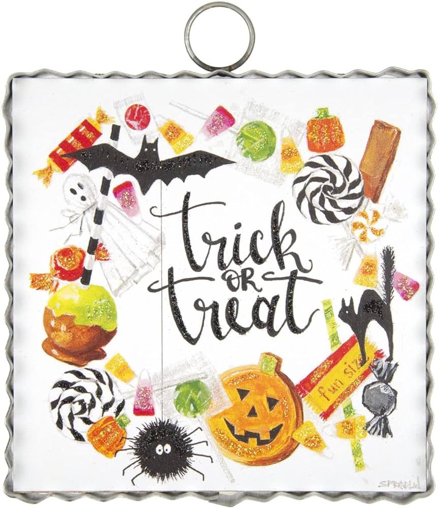 The Round Top Collection - Mini Gallery Trick or Treat Wreath - Metal & Wood | Amazon (US)