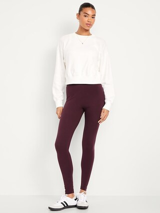High-Waisted Jersey Fashion Layering Leggings | Old Navy (US)