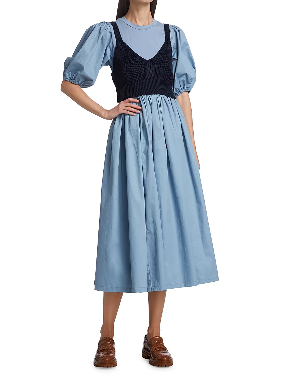 EN SAISON Two-Piece Poplin Midi-Dress & Knit Tank Set | Saks Fifth Avenue