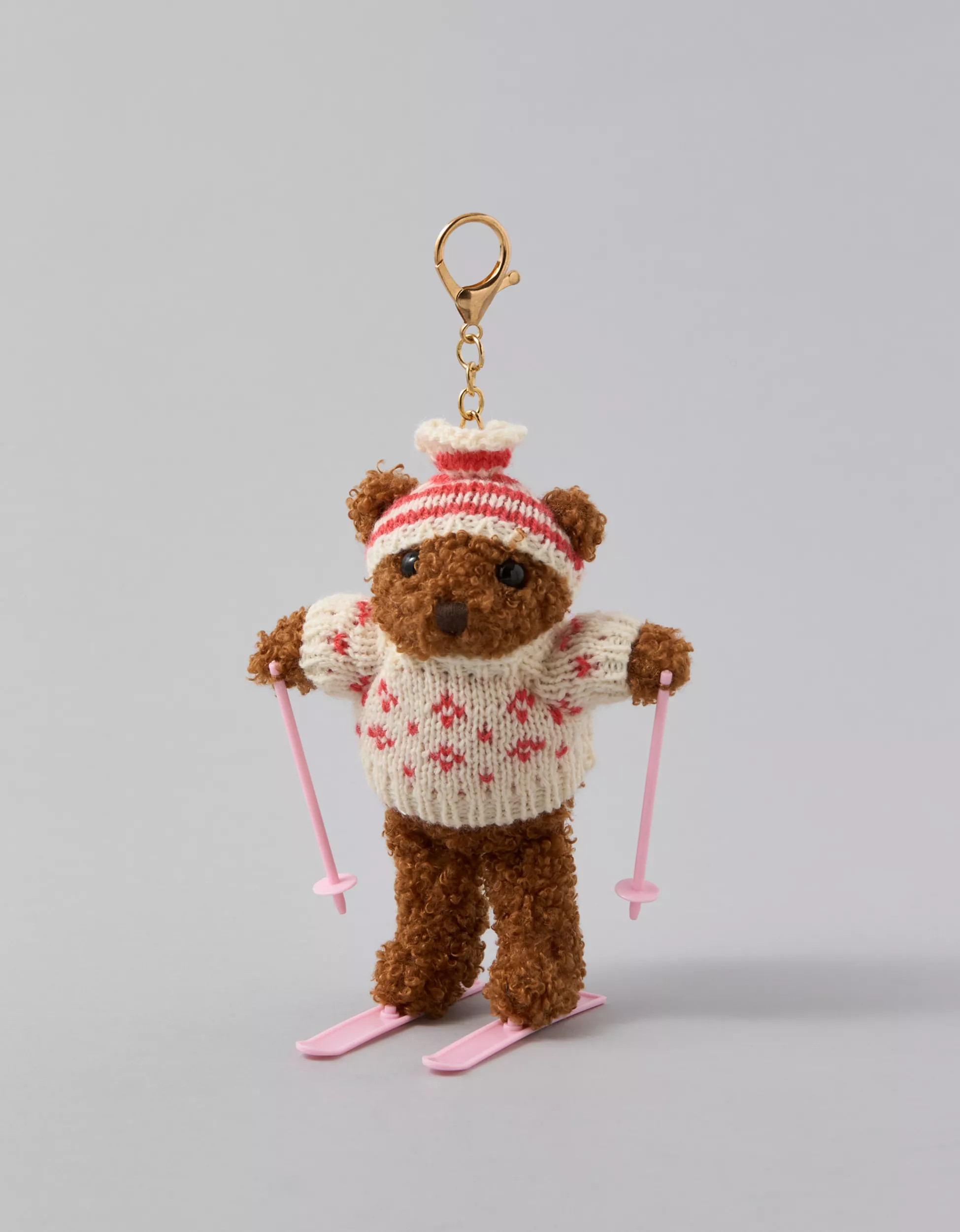 AE Teddy Bear Skier Keychain | American Eagle Outfitters (US & CA)