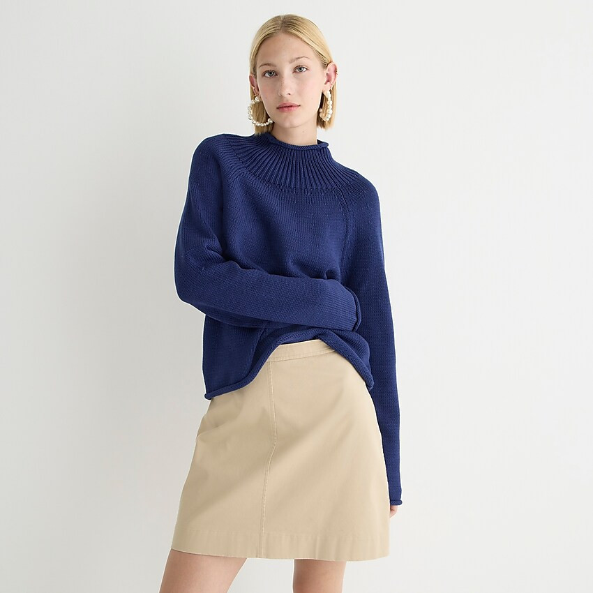 Cropped cotton-blend rollneck sweater | J. Crew US