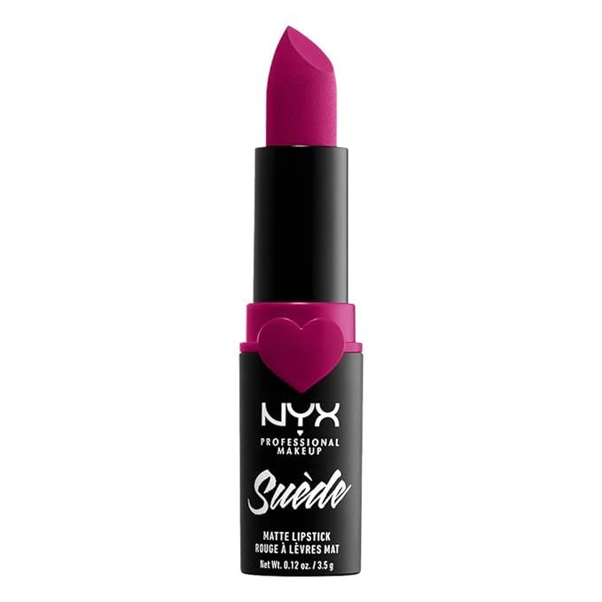 NYX PROFESSIONAL MAKEUP Suede Matte Lipstick, Vegan Formula - Clinger (Hot Pink) | Amazon (US)