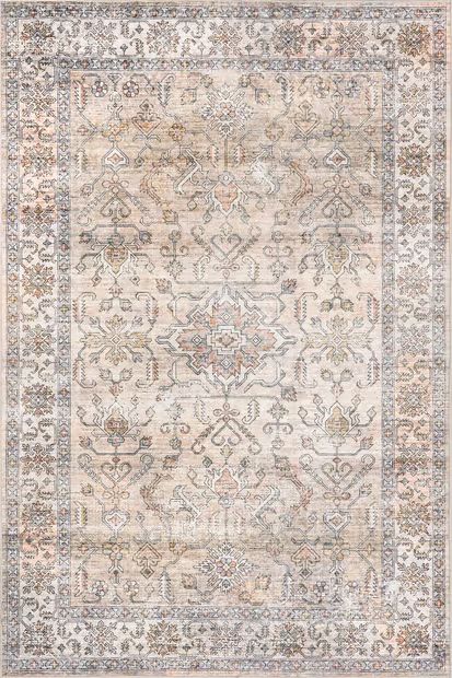Peach Yvette Washable Stain-Repellent Area Rug | Rugs USA