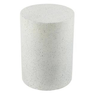 Luxen Home Round White MgO Indoor Outdoor Garden Stool WHOF1282 - The Home Depot | The Home Depot