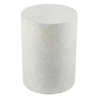 Luxen Home Round White MgO Indoor Outdoor Garden Stool WHOF1282 - The Home Depot | The Home Depot