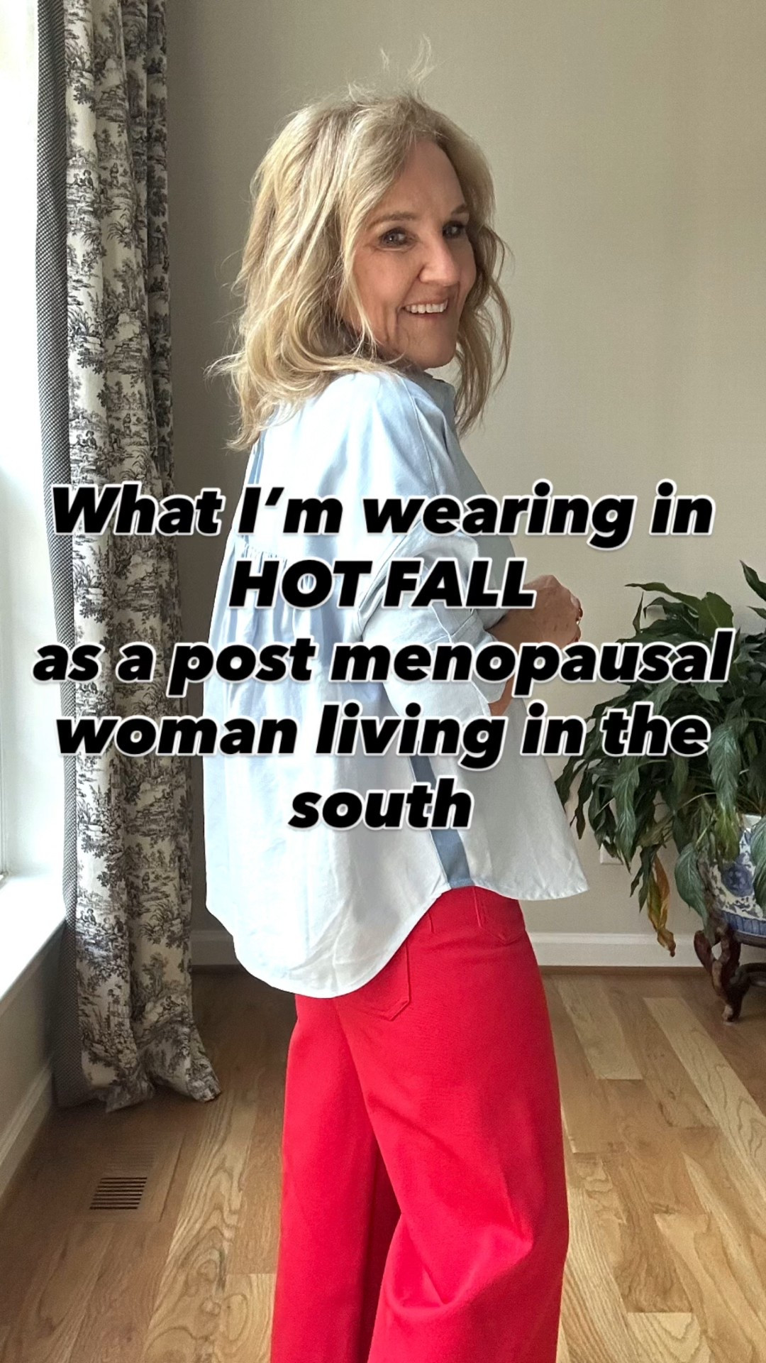Truthfully I don’t run as hot as I used to. So some of you may disagree. 
Oxford size small 
Red pants size 29 petite 
Talbots dress size 8
Quince cardigan size medium 
Quince leopard pants size med petite 
Rack midi skirt size medium 
Loft cardigan medium 
Loft satin pants medium petite 
Avara blouse medium 
Kut jeans size 6
Rugby dress medium 
Plaid dresses medium 