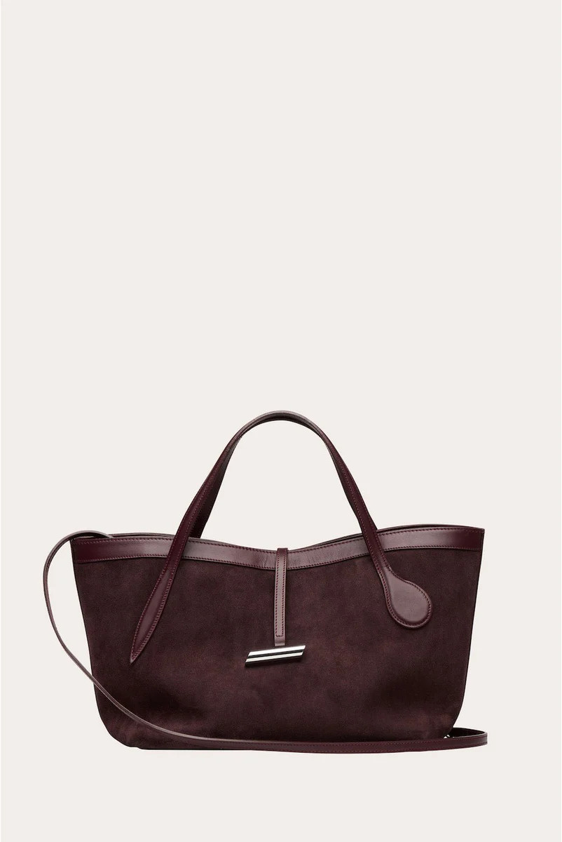 Petite Penne Tote Suede Amarone | LITTLE LIFFNER