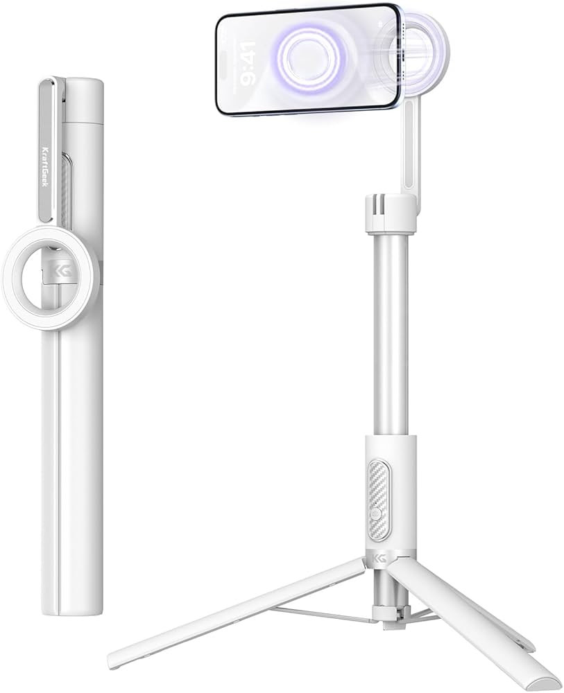 KraftGeek Magnetic Selfie Stick Tripod for iPhone, 64” Phone Tripod for Magsafe, Travel Phone Stand with Remote for iPhone 16 Pro Max | Amazon (US)