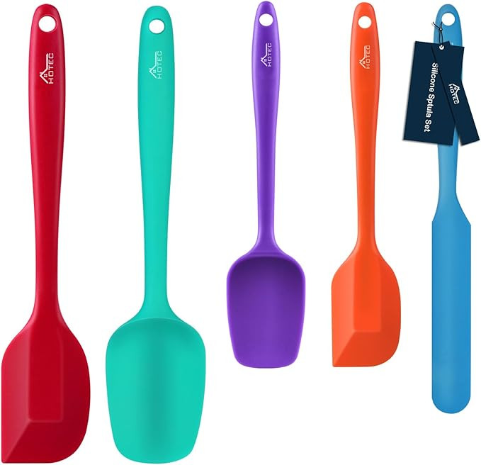 HOTEC Food Grade Silicone Rubber Spatula Set for Baking, Cooking, and Mixing High Heat Resistant ... | Amazon (US)