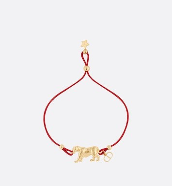 Diorelita Bracelet Gold-Finish Metal and Red Cotton | DIOR | Dior Beauty (US)