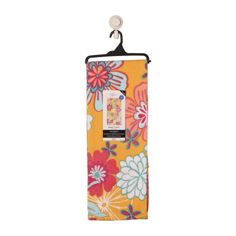 Mainstays Retro Floral Printed Sheared Beach Towels | Walmart (US)
