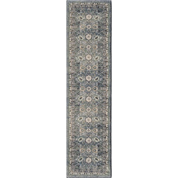 My Texas House Austin, Traditional Floral Area Rug, Blue, 1'11" x 7'5" Runner | Walmart (US)