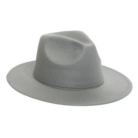 Duoif Fedora Hats for Men, Women's Panama Outback Wide Hat Brim Crushable Wool Hat Caps Hats for Women Grey | Walmart (US)