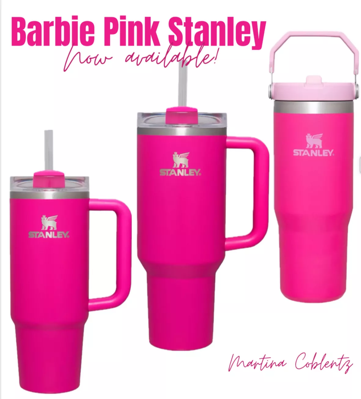 Stanley H2.0 Quencher 40 Oz Tumbler- Rose Quartz - Stylish Stanley Tumbler  - Pink Barbie Citron Dye Tie