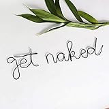 Handmade Get Naked Sign Wire Wall Art Bedroom Bathroom Personalized Gallery Art Home Decor | Amazon (US)