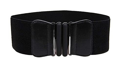VOCHIC Wide Elastic Plus Size Belt for Women Cinch Waist Belt Stretch Waistband, Black, XXL(42"-47") | Amazon (US)