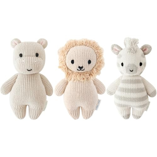 cuddle + kind Baby Animal Bundle - Baby Hippo (Pebble), Baby Lion, Baby Zebra - Set of 3 Lovingly Handcrafted, Fair Trade, Heirloom Quality | Amazon (US)
