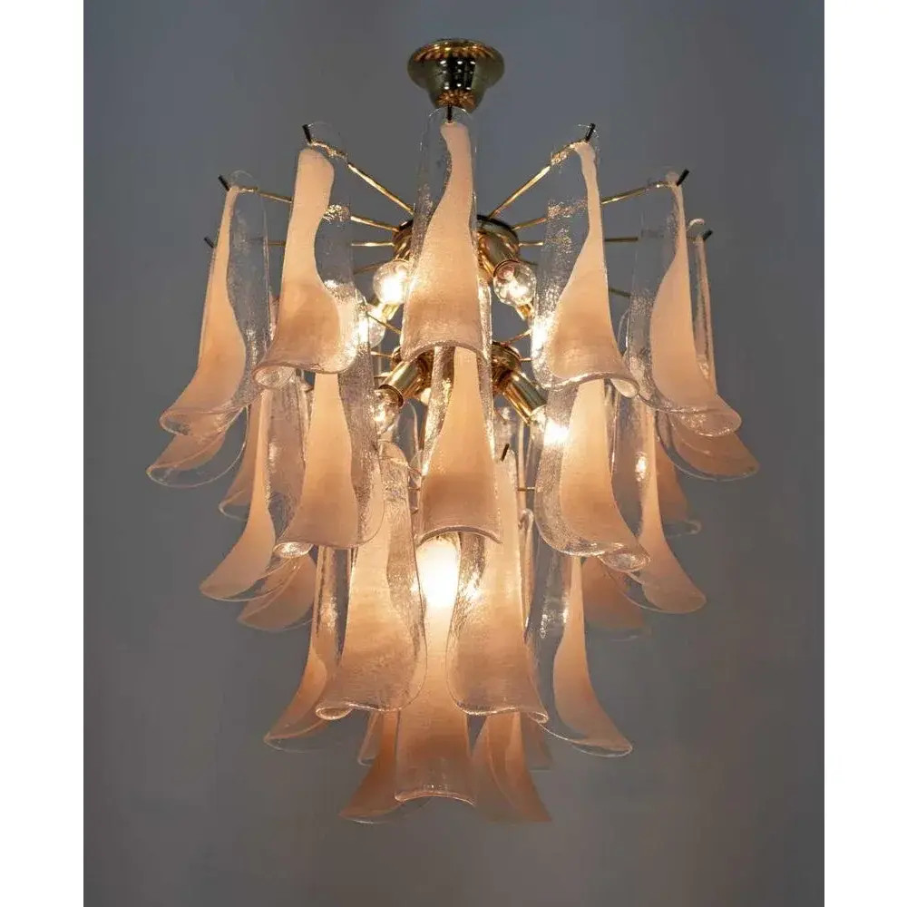 Mid-Century Modern Murano Glass Chandelier with Petals from Mazzega, Italy, 1970s | Chairish
