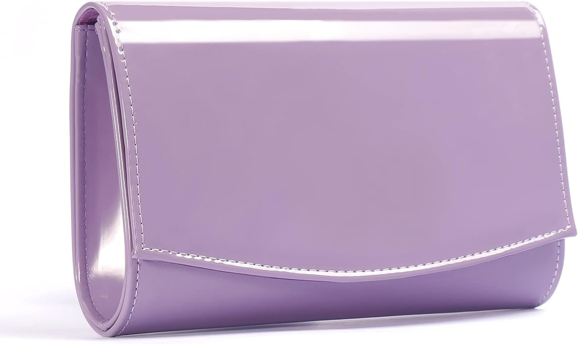 WALLYN'S Women Patent Leather Wallets Fashion Clutch Purses, Evening Bag Handbag Solid Color | Fa... | Amazon (US)