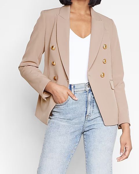 Editor Double Breasted Novelty Button Blazer | Express